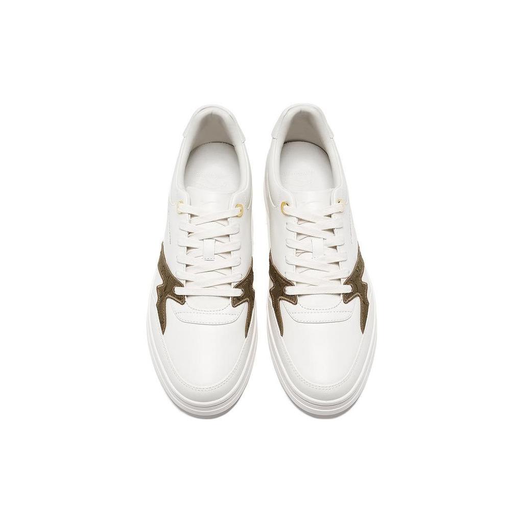 Li-Ning 1990 Rebound Shock Absorption Low-Top Sneakers Men Sneakers White Brown ALHT065-3