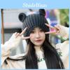 Cute Knitted Bear Hat With Ear Protection And Solid Color Design For Daily Cold