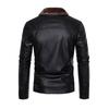 2023 Men's Lapel PU Leather Jacket - Thickened Velvet for Light Business Casual Autumn/Winter Wear