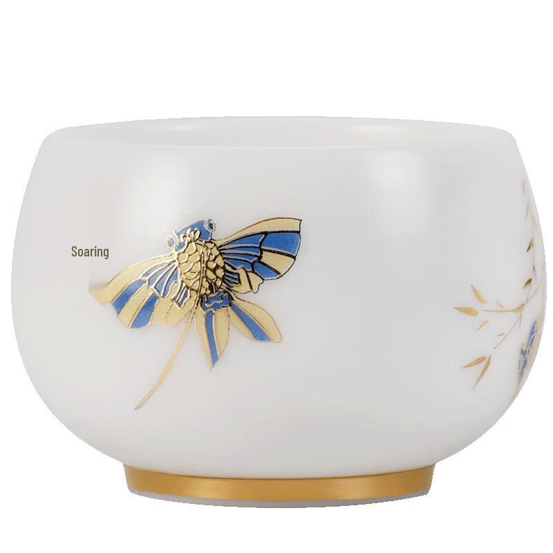 Premium White Porcelain Gold-Traced Teacup Gift Set