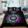 2/3dílná Sada na postel Bohemian Lotus Sada povlaku na přikrývku Mandala Květinový povlak na přikrývku Pro dospělé Černá Polyesterová sada ložního prádla Queen King Twin Pro teenagery