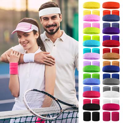 Set potítka Hlava a náramky Čelenka odvádějící vlhkost Udržuje pot v očích Pružné Měkké Pohodlné Bavlněné Tkanina Tenis Jóga Box