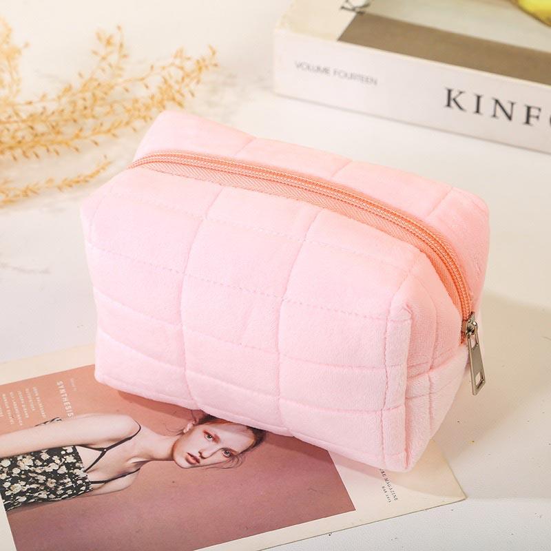 Solide Fell Kosmetik Aufbewahrungstasche Großer Organizer Handtasche Damen Reißverschluss Make-up Schreibwaren Federmäppchen Reise Make-up Toilettenartikel HZB05