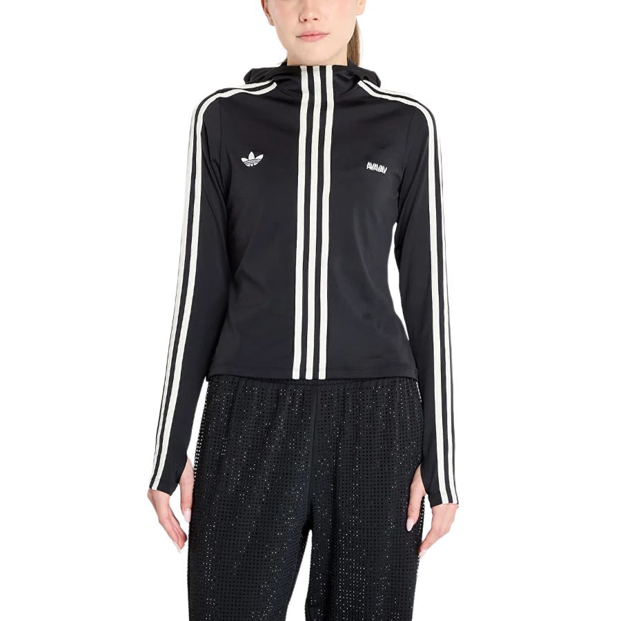 adidas Originals Avavav Collaboration Fw24 Slim Fit Striped Comfortable Jacket Unisex Jacket Black JG1426