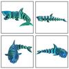 3D Printed Shark Tabletop Ornament Toys Action Model Shark Teal Purple White Decompression Decoration Kids Birthday Cute Toy