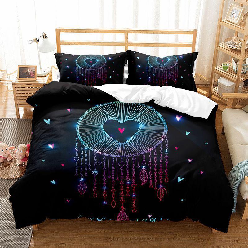 Dream Catcher Printing 3D Digital Printing Three-Piece Set Quilt Cover Pillowcase Bedding