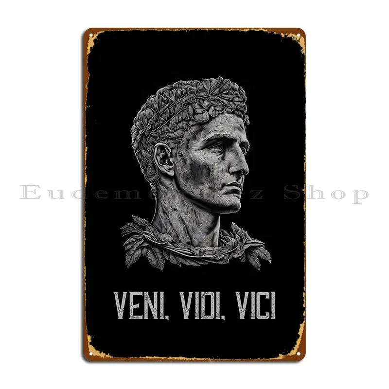 Mfoever Veni Vidi Vici Caesar Metal Sign Wall Mural Party Vintage Party Designs Veni Vidi Vici Caesar Tin Sign Poster