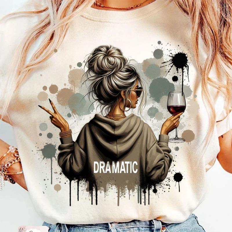 Short-Sleeved Paris Eiffel Tower Printed Crew Neck Casual T-Shirt for Summer Spring Women Aesthetic Clothes