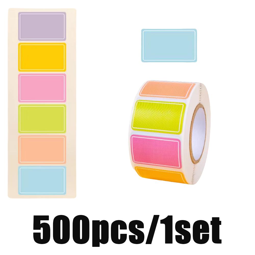 500-Piece Roll 2.5x1.5cm Waterproof Color-Coded Index Tabs-Coding Removable Labels Solid Colors Tags File Classification