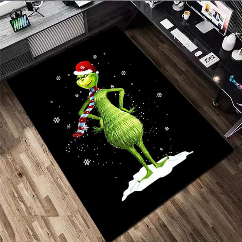 Covor Crăciun Grinch Covor Decorativ de Birou Pentru Sufragerie Dormitor Preș de Ușă Covor de Podea Covor pentru Zona Scaunului de Calculator cadou perfect de sărbători