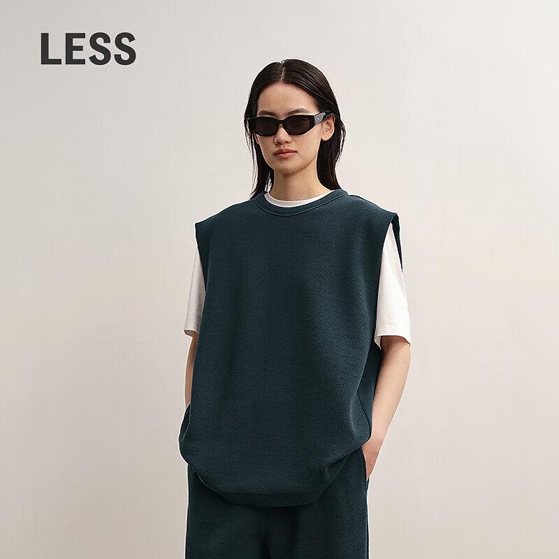 LESS 2025 Fall Sleeveless Round Neck Long Vest XS