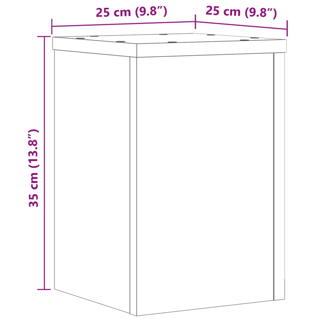 Plant Stand 2 pcs Concrete Grey 25 x 25 x 35 cm Engineered Wood