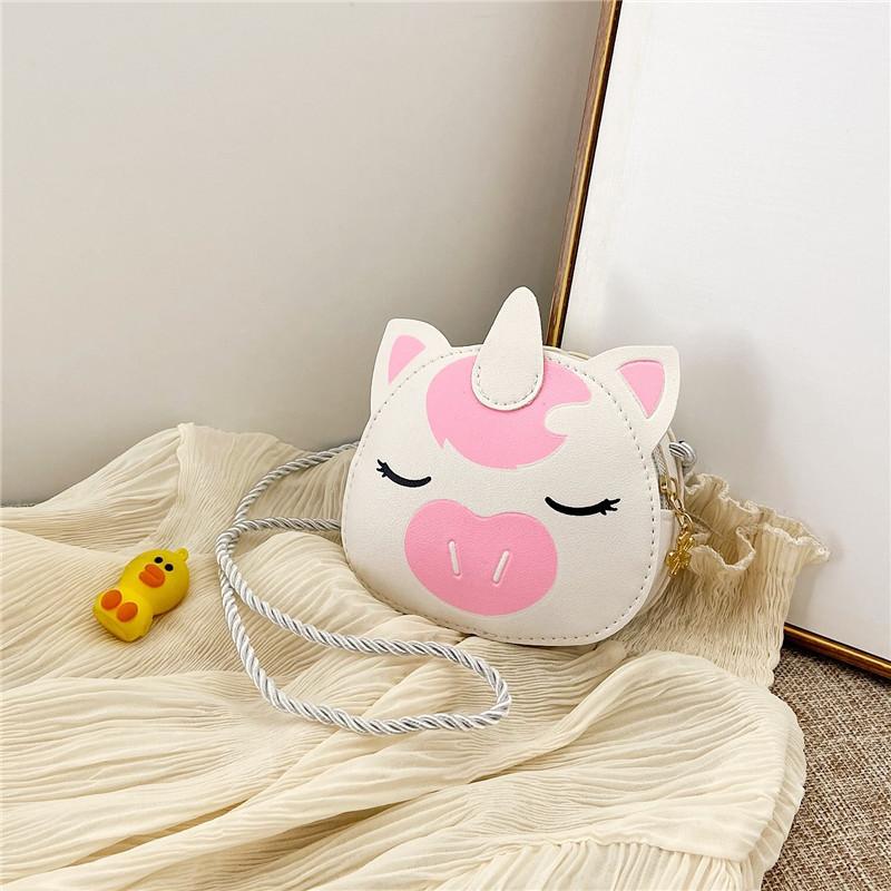 Childrens Fashion Cute Princess Kids Crossbody Bag With Top Zipper For School белый