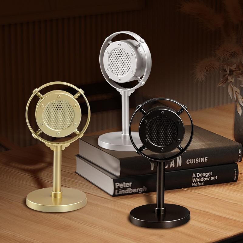 Vintage Retro Microphone Stage Photography Props Classic Stand Microphone For Live Performance