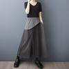 Plus size Vintage high Waist Casual loose long Summer wide leg SKIRT Pants Women Trousers