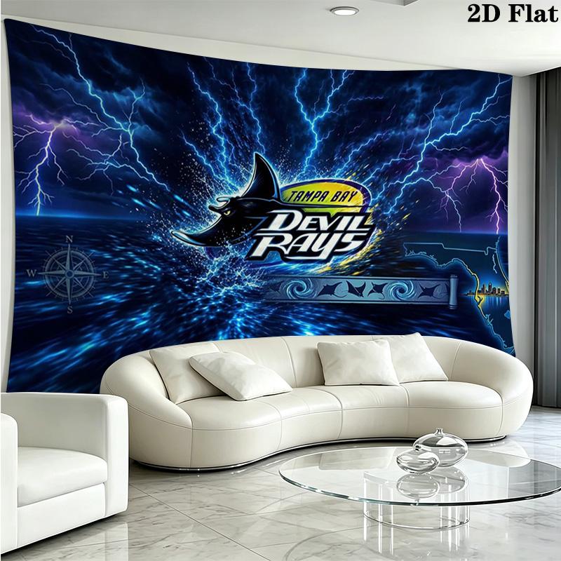 Tampa Bay Devil Rays Wall Tapestry Aesthetic Wall Hanging Printed Fabric Blanket Decorative Tapestries for Bedroom Living Room Home Decor