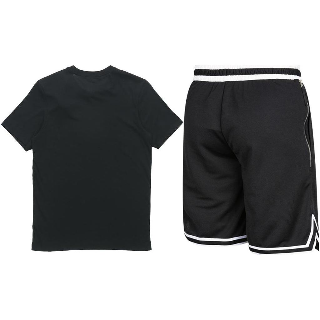 Nike Round Neck Short Sleeve T-Shirt And Shorts Set Men Tops And Bottoms Black AR4999-013+DH7161-010