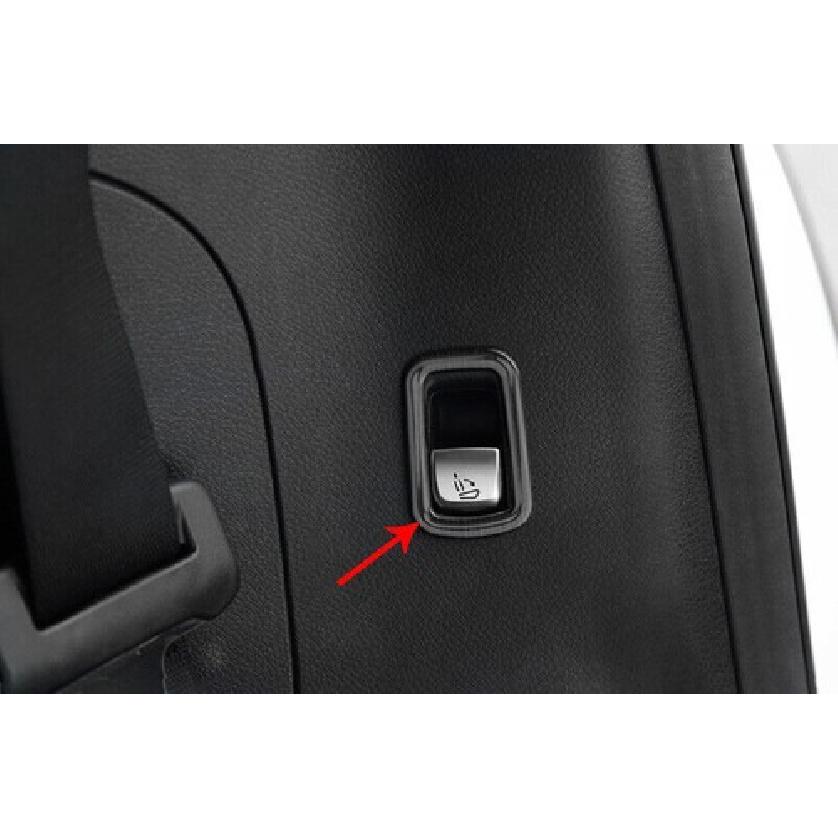 Fit For Mercedes-Benz GLC 2016- Steel Black Rear Seat Button Cover Trim 4PCS