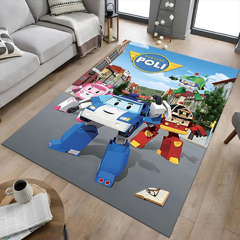 Robotic Car Adventure Carpet For Playroom Bedroom Living Room Sofa Home Decorkids Game Area Rug Nonslip Floor Mat