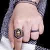 Neuer dunkler Stil Klassische Mode Rote Baroness Galvanisierter Zweifarbiger Ring
