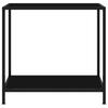Console Table Black 80 X 35 X 75 Cm Tempered Glass