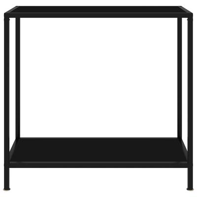 Console Table Black 80 X 35 X 75 Cm Tempered Glass