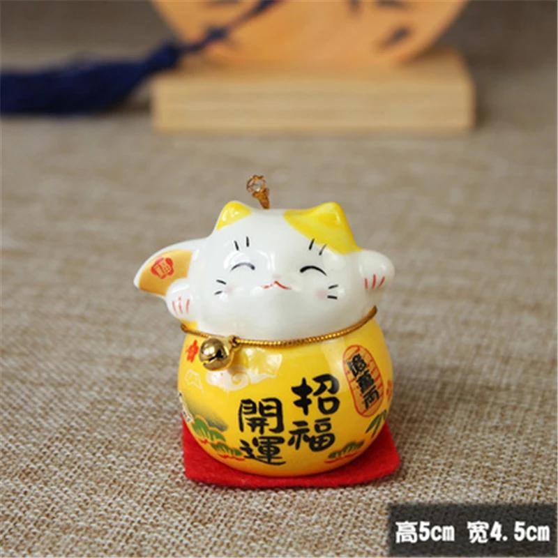 Multicolor Waving Hand Cat Home Decor Welcome Waving Cat Sculpture Statue Decor Car Ornament Chinese Lucky Wealth Waving Cat