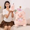 Cartoon Birthday Pig Cute Wear Birthday Hat Bib Pig Doll Filled Plush Children's Toy Valentine's Day/Birthday Gift