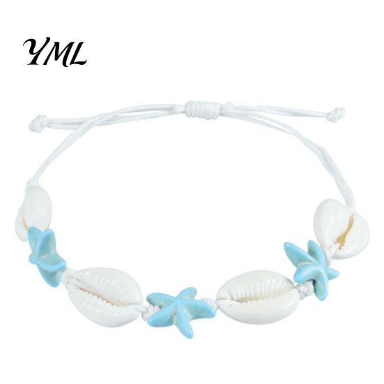 Bohemian Style Vacation Gift Summer Beach Bracelet, Sea Shell Turtle Braided Handmade Woven Boho Coastal Jewelry String Wristband, Adjustable Stretch