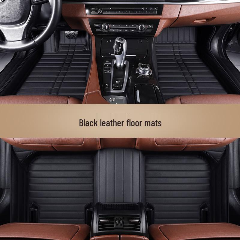 Genuine Leather Car Floor Mats for 22 Volkswagen Models: Magotan, Tiguan L, Teramont X, Passat - Full Surround.