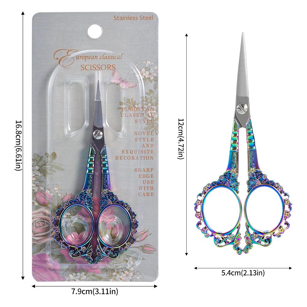 

4,67-дюймовые вышивальные швейные ножницы в ретро-стиле из нержавеющей стали «Павлин» для рукоделия, шитья, резки бумаги, ткани