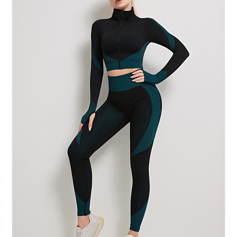 JYL Seamless Yoga Set Hip Lifting Three Piece Fitness Outfit