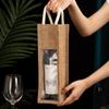 with Window and Handle Wine Carrier Tote Bags Reusable Wine Gift Box Burlap Wine Bottle Bags