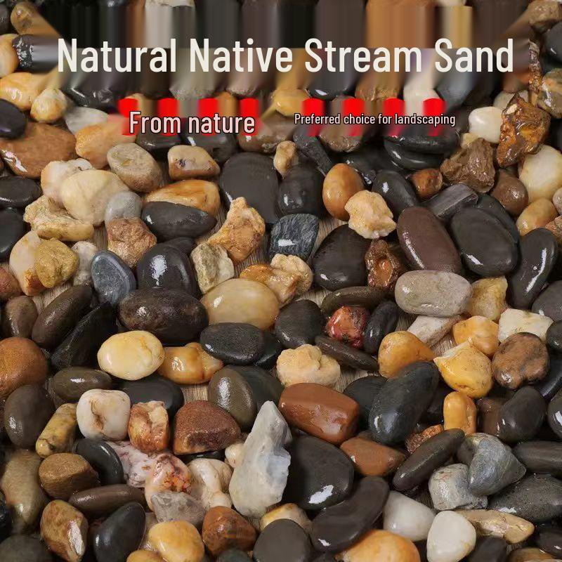 Natural Stream Stone Fish Tank Decor: Landscaping, Paving, Filtered Water Substrate, Grassland Sand