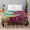 Autumn Theme Flannel Throw Blanket King Queen Size for Bed Sofa Couch Decor Lightweight Warm Super Soft Art Blanket Good Gift