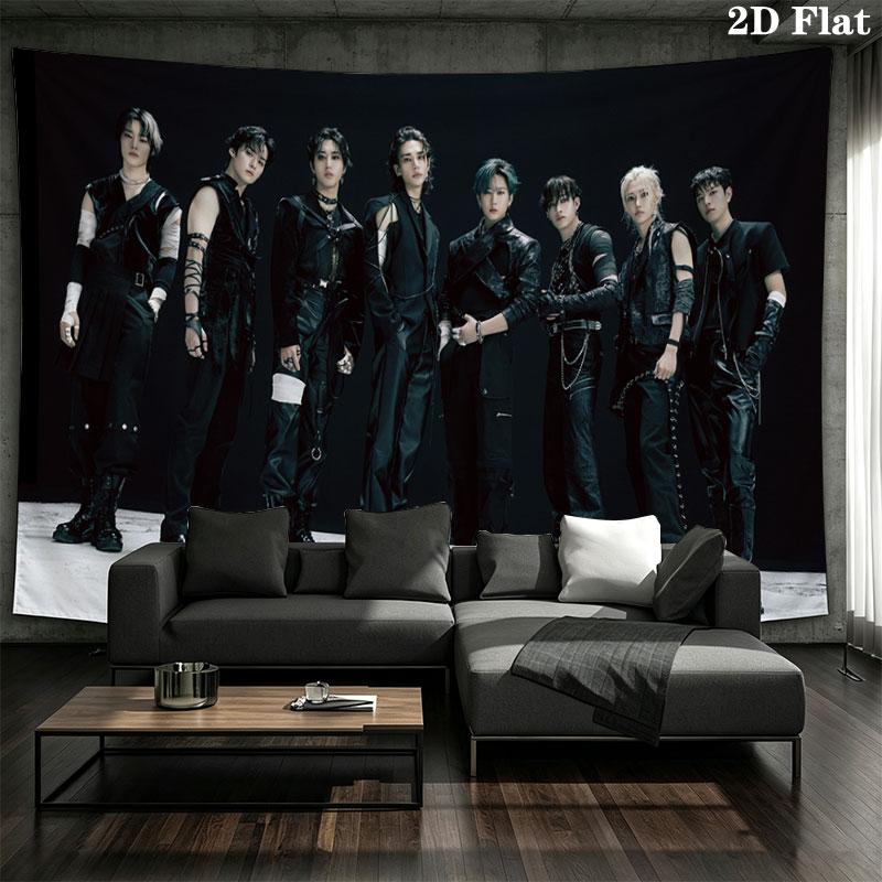 SKZ Wall tapestry, aesthetic printed fabric blanket, suitable for bedroom, living room, and home decor.