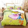 Sweet Candy Manga Printed Bedding Set 3 Pieces Duvet Cover Set Kawaii Bedroom Decor for Anime Fans Pillowcase for Kids Girls
