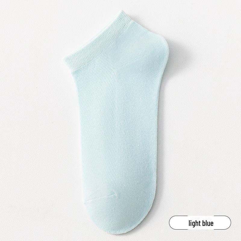 

Женские дышащие летние сетчатые носки - тонкие, антипиллинговые, впитывающие пот, однотонные носки-лодочки светло-синий