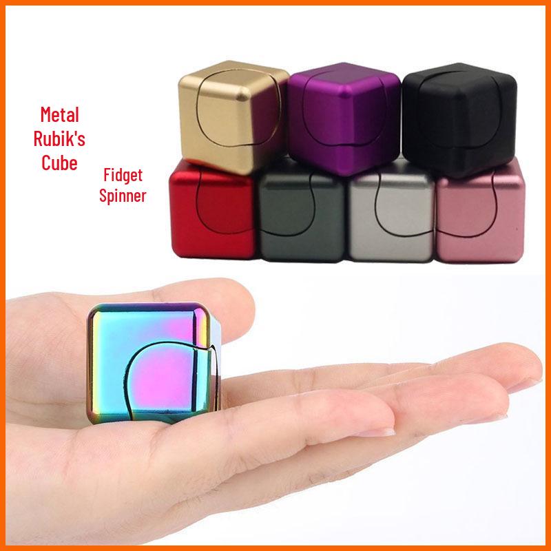 Dazzling Metal Magic Cube Rotatable Finger Spinner Toy