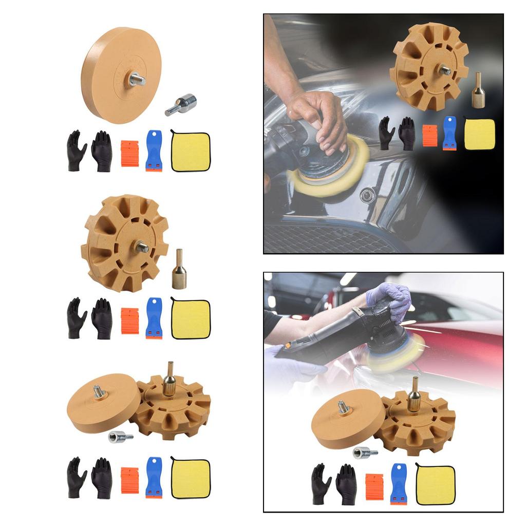 Generic Decal Remover Eraser Wheel Set Adhesives Removal Tool with Gloves