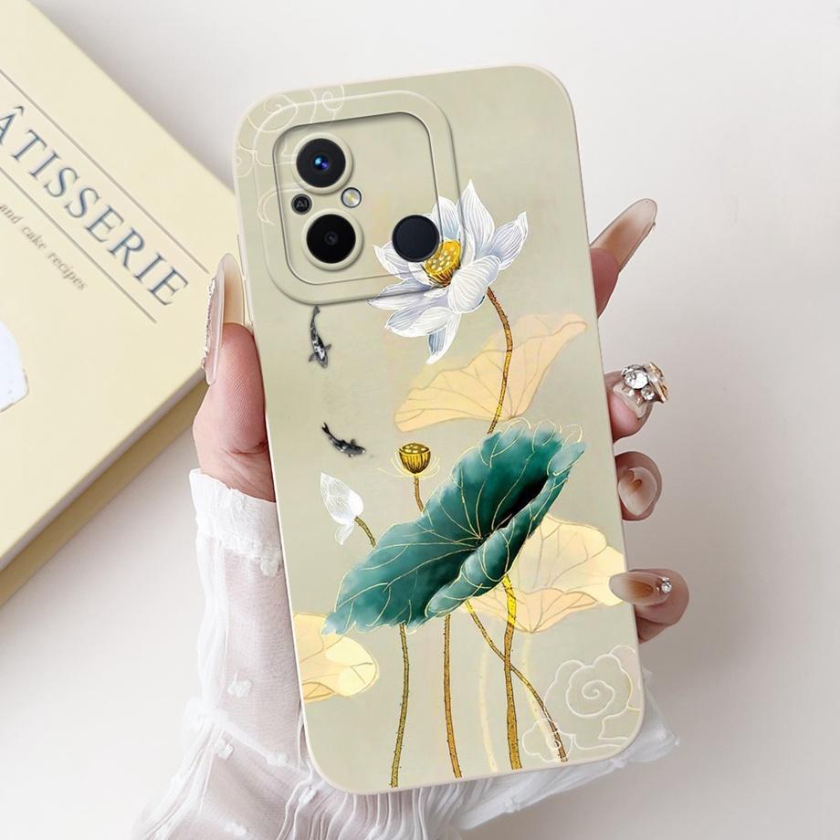 For Xiaomi Redmi 12C 11A 4G Phone Case Redmi 12 4G Poco C55 Back Cover Soft Liquid Silicone Pnada Rabbit Flower Cute Fundas