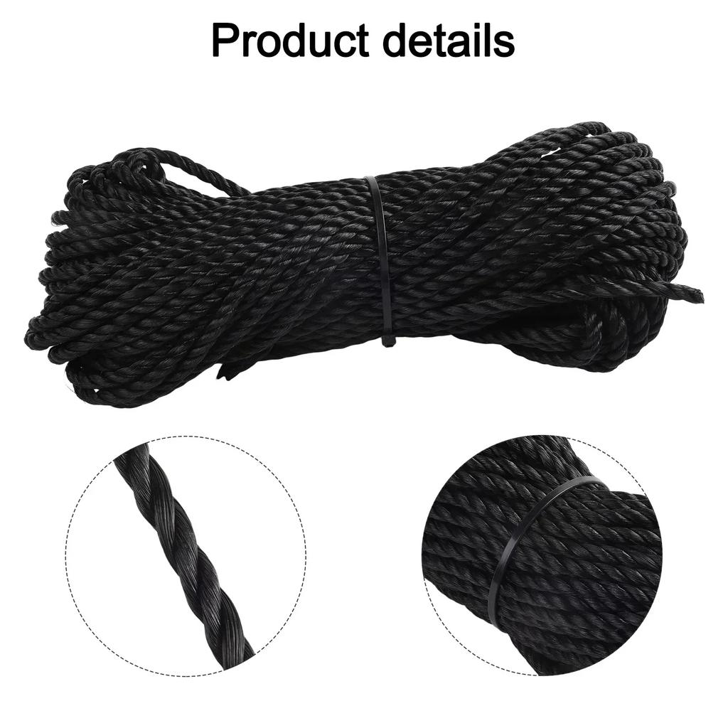 6mm Nylon Rope Coil 30M Length with Weatherproof and UV Resistant Material for Industrial Marine Greenhouse and Outdoor Uses