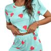 IHUASU Women's Fashion Casual Short Sleeve O-Neck Pants Suits