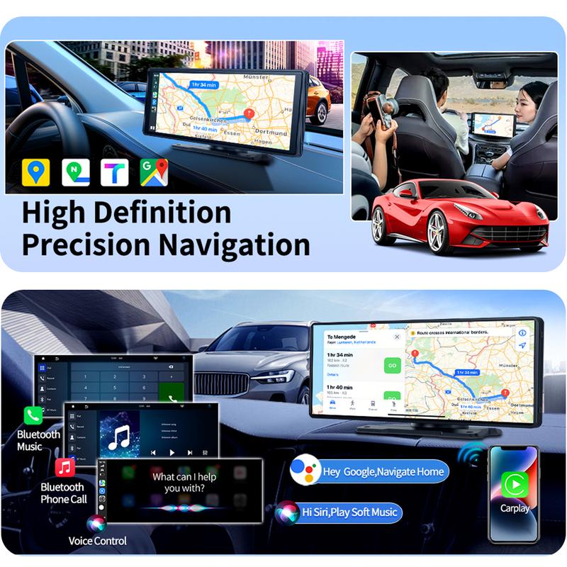 Imagebon H9 Plus 10.26" Dash Cam ADAS Wireless CarPlay & Android Auto 4K DVR GPS Navigation Dashboard 24H Park Video Recorder
