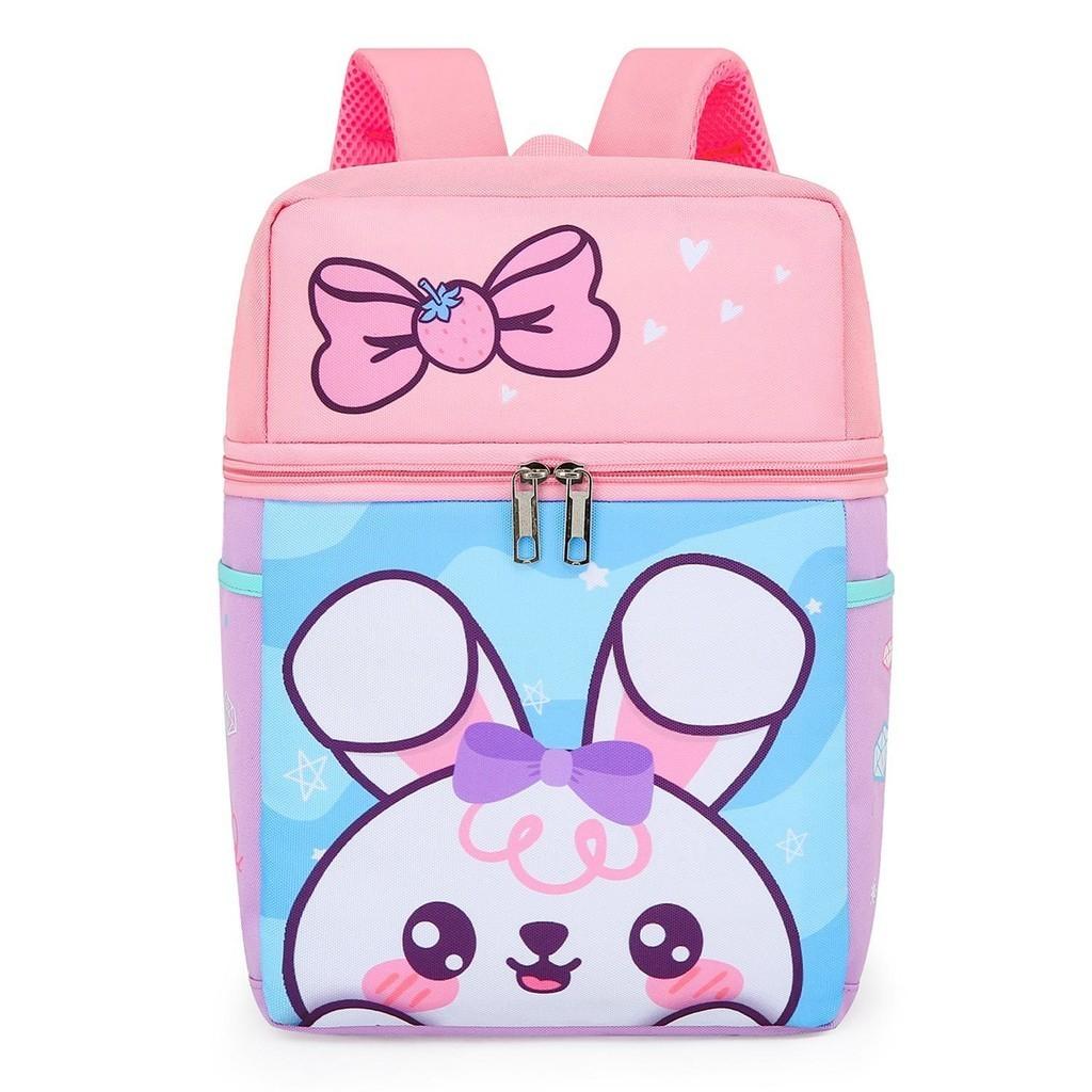 Trendy Anti-lost Cartoon Kindergarten Backpack In Fun Pink And Purple For Toddlers Pink