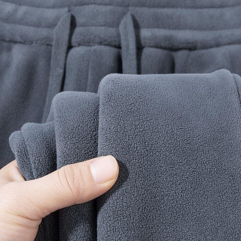 Pantaloni Sportivi Uomo Stile Coreano in Pile Polare, Vestibilità Larga, Polsini Elasticizzati, Anti-Freddo