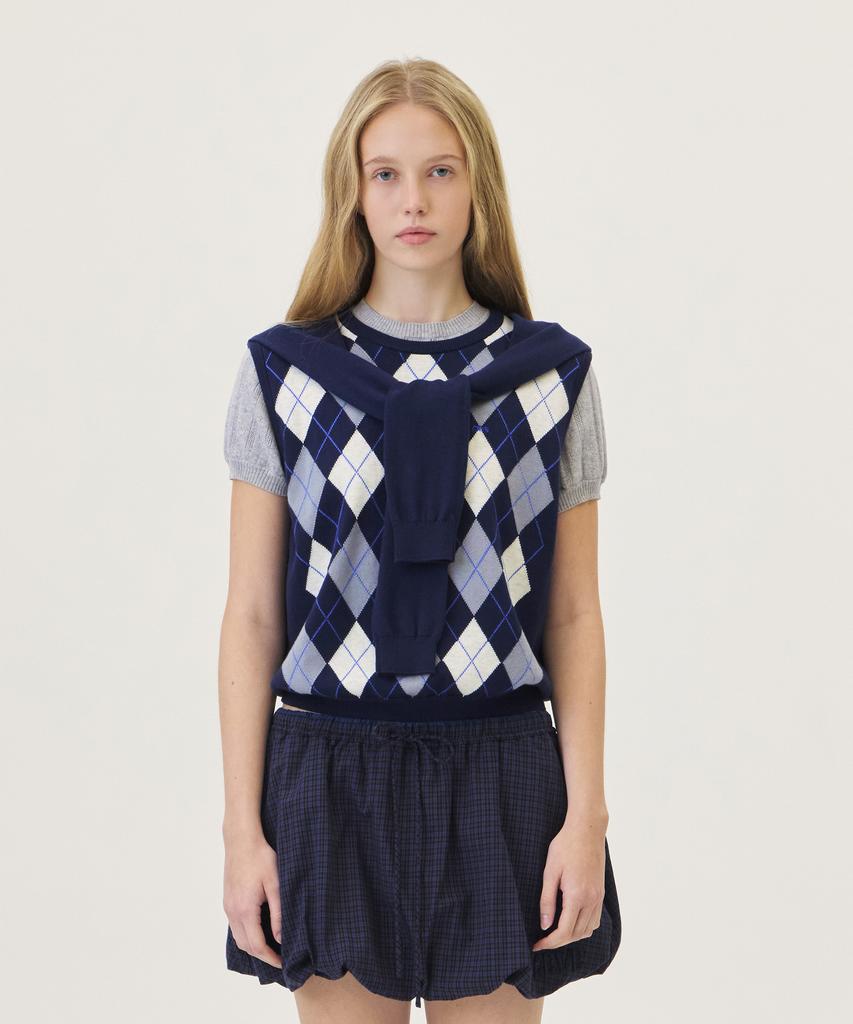 GROVE Veni Argyle Vest (Navy)