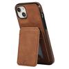 For iPhone 15 Case Card Holder Kickstand Leather + TPU Phone Cover with Shoulder Strap