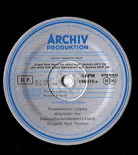 

LP Record J.S. BACH Motetten 198019 ARCHIV PRODUKT Germany Obi Classical Used