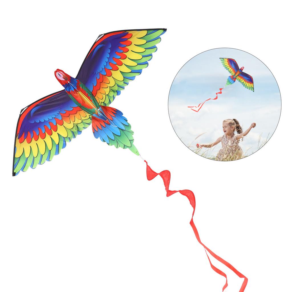 3D Papagei Großer Drachen für Kinder und Erwachsene Einfach zu montieren und zu fliegen Drachen für Familien-Outdoor-Spiele und Aktivitäten